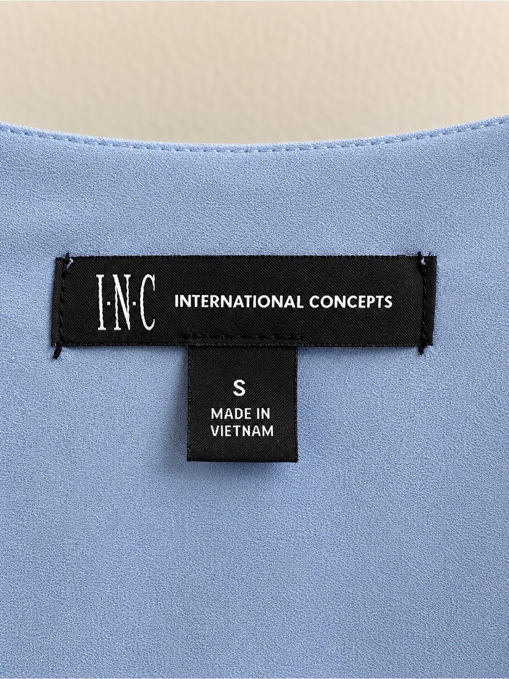 INC International Concepts Women’s Small Light Blue Surplice Wrap Front Blouse - Picture 3 of 4
